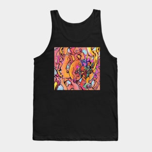 Dragon looping on Gold chains Tank Top